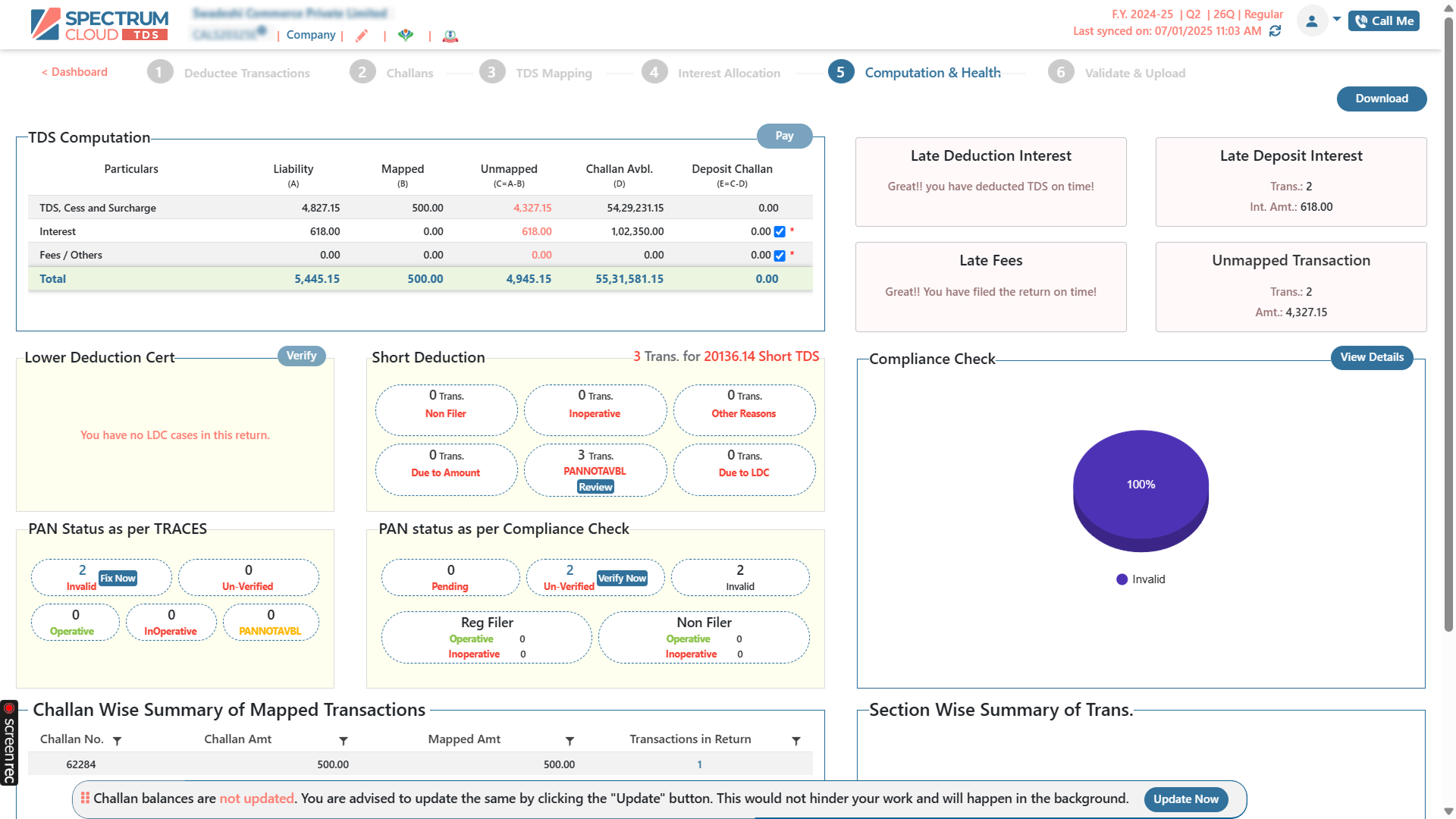 Auto-Detect Short Deductions
