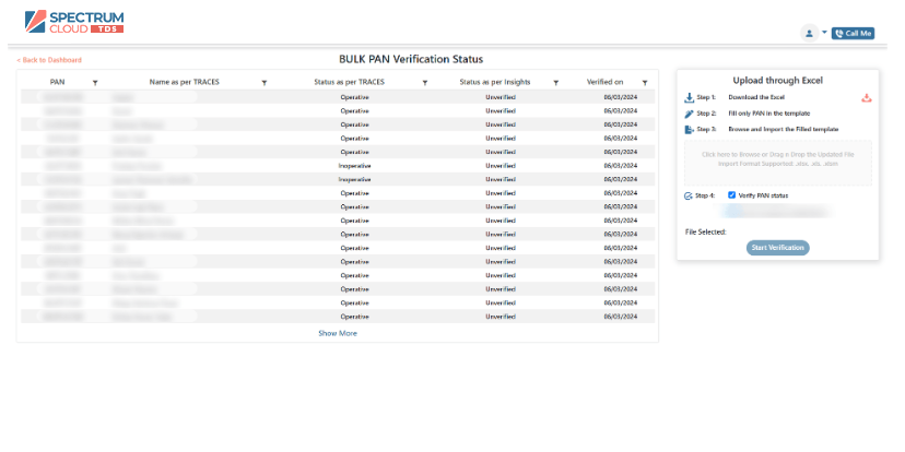 Bulk PAN Verification